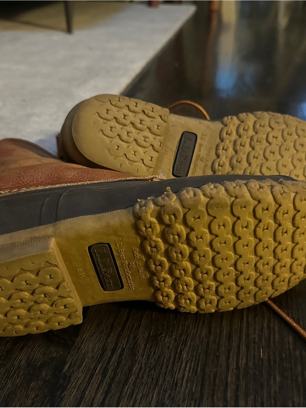 L.L. Bean Brown Leather and Dark Brown Rubber Duck Boots - Picture 4 of 4